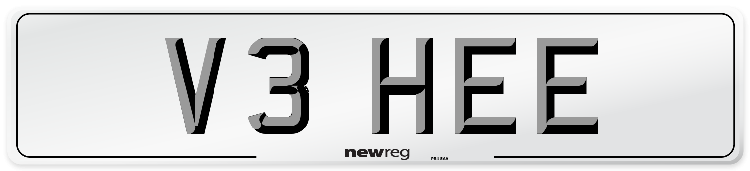 V3 HEE Number Plate from New Reg